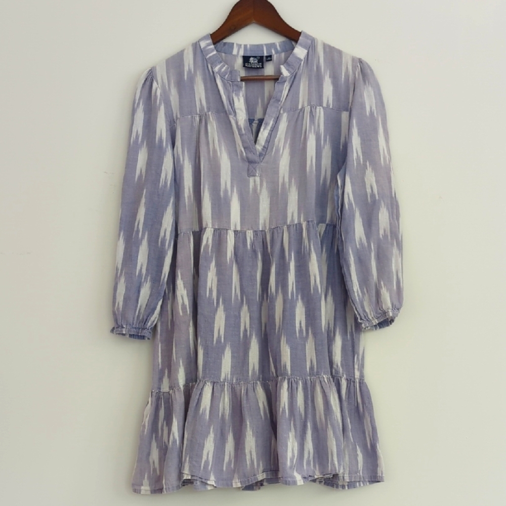 Sea Salt Lilac Ikat Tiered Midi Dress - Women